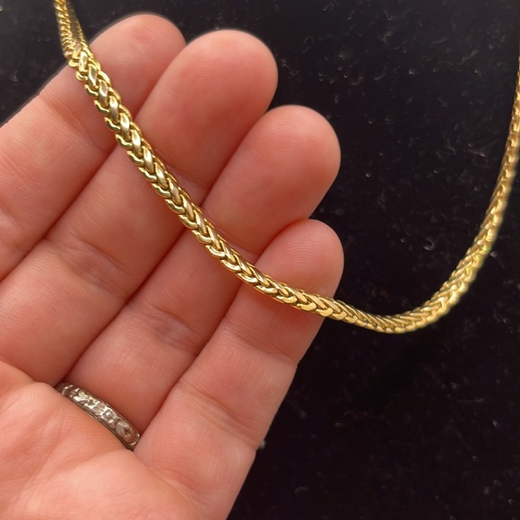 Detailed Vintage Goldtoned Choker Braided Chain Necklace Duo Monet and Unmarked - Picture 2 of 6